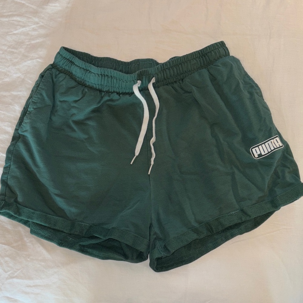 PUMA Women's Dark Green Athletic Shorts